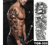 Large Full Arm Sleeve Tribal Totem Waterproof Temporary Tattoo Sticker Skull Totem Bird Wolf Tiger Fake Tatoo Body Art Men Women