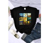 Van Gogh Works Sanskrit Printed Female Tops Breathable Casual T Shirts Fashion Summer Short Sleeve Women Crewneck Street Tshirt
