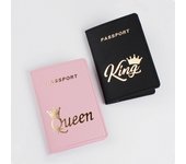 2PCS/Set QUEEN KING Lovers/Couples PU Travel Accessories Passport Case/Cover/Holder for Women or Men