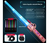 Retractable Lightsaber with USB Charging Finger-twisting Laser Sword Flash Light Sound Role Playing Props Children's Toys Gifts