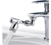 Grifo Giratory 1080 °, Extensor Adaptador Grifo Lavabo, Laton Grifo Fregadero Cocina Filter Baño, M20 M22 M24, 2Modos Salida Agua Ajustable