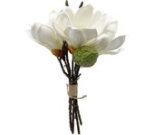 Poenia Arte Floral - Ramo de Flor Magnolia Artificial - Decoración Floral - 32cm de Altura