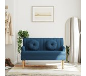 vidaXL Banco con cojines tela 113x64,5x75,5 cm en color Azul/Gris claro/Gris oscuro y más | acolchados duraderos para sofás de jardín terraza exterior