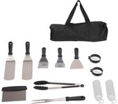 Juego de 12 piezas de parrilla de acero inoxidable, material de calidad alimentaria, resistente al calor, juego de herramientas para parrilla de barbacoa con bolsa de almacenamiento para acampar