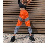 New Sports and Leisure Mid Waist Panel Reflective Night Running Casual Pants
