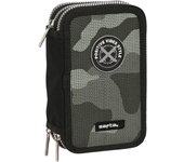 SAFTA  PLUMIER TRIPLE 36 PIEZAS SAFTA "STONE" - Plumier Escolar Licencia Oficial - Diseño Práctico - Ideal para Guardar Útiles - Material Resistente - Cierre de Cremallera Seguro