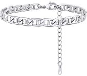 GOLDCHIC JEWELRY Pulseras de Pie para Mujeres, Tobilleras de Eslabones Cubanos/Italianos/Espigas 22cm Largo + 5cm Alargador