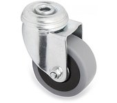 RUEDA GIRATORIA JADE PLUS ARO DE GOMA Ø60 TP ZINCADO PLACAS ANTIHILO Y DOBLE HILERA DE BOLAS.