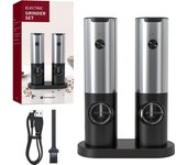 Moledor automático de pimienta de KELITONG con sensor de gravedad: Carga USB conveniente, molido fácil de sal marina y pimienta, esencial para la cocina, moledor eléctrico KYMQ-17C