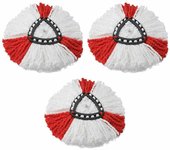 (Paquete de 4) cables de fregona compatibles con Vileda 2 en 1 Turbo Mop, repuesto, microfiber, Rojo, Blanco