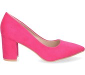 PuntoSalao Zapatos de tacon comodo estilo salon y punta fina mujer fucsia