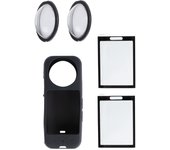 For Insta360 X3 Camera Protective Accessories, Sticky Lens Guard Set Silicone Case Screen Tempered Glass Film Protector