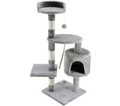 Rascador árbol para Gatos Mobiclinic Modelo Silvestre Mediano para Escalar 3 Alturas Soporta hasta 10 kg Torre para gatos con Plataformas y refugios Juguete Desestresante Cuerda de sisal Gris