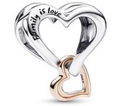 Charm en plata de ley y con un recubrimiento en oro rosa de 14k Corazón Infinito en Filigrana en Dos Tonos Pandora 782642C00 PANDORA Raíz Joyas de Plata Joyas Pandora MUJER inicio Charm Pandora Colgantes de Plata Mujer Pandora Original