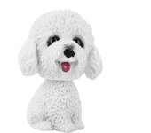 Decoración de simulación para perro con cabeza temblorosa, adorno para salpicadero de coche de juguete con cabeza de Bobble (blanco)