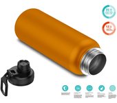 Botella Termo de Maple Inoxidable 1 Litro Deportiva (10 Colores) - Botella de Agua Térmica Reutilizable | Sin BPA | Mantiene 24H Frio / 12H Caliente | Termo y Hermética - Doble Pantalla a Prueba de Fugas (YD550 YD1000 999 1199)