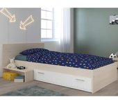 Vente-unique - Cama infantil - 1 cajón - 90 x 190  cm - natural  y blanco + somier + colchón - IPLIA