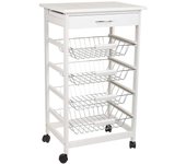 WANDERLUST DECO Carro de Cocina de Madera Resistente 47x37x82h Cm