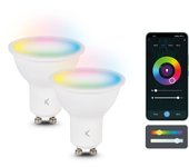 Ksix Bombillas Inteligentes Smartled GU10 5,5W Equivalente 35W Pack 2 400 Lm RGB + CCT
