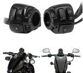 Motorcycle 1"25mm Handlebar Turn Signal Control Light Switch Black For Sportster XL 1200 883 Iron Dyna Softail FL V-Rod