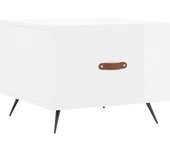 vidaXL Mesa de centro madera de ingeniería 50x50x40 cm Blanco, Negro, Blanco brillante Mesita de Salón o Comedor o Auxiliar Mesa de Café Meuble Salón