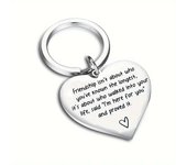 1pc Elegant Heart-Shaped Keychain With Engraved Friendship Quote, Stainless Steel Keychain, Appreciation Gift For Best Friend