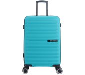 SAXOLINE Maleta cabina - pequeña, colección Fiesta, color turquesa, material polipropileno, 4 ruedas, tamaño 55x36x20,5 cm, 45 litros, 2.7 kg