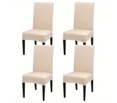 4PCS/6PCS Four Seasons Solid Color Elastic Chair Covers for Home, Hotel, and Restaurant