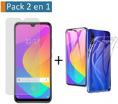 Tumundosmartphone Pack 2 En 1 Funda Gel Transparente + Protector Cristal Templado para Xiaomi Mi A3