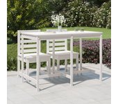 Mesa de Jardín Blanca 159,5x82,5x110 cm Madera Maciza Pino