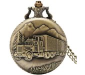 Vintage bronze classic car design Quartz pocket watch men's souvenir gift collection