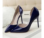 Women Party 7.5cm 10.5cm High Heels Office Patent Leather Pumps Lady Stiletto Low Heels Scarpins Cutout Elegant Orange Red Shoes