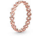 PANDORA Anillo Corazón a Corazón Rosa con personalidad especial, regalo de San Valentín para novia