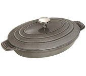Oval baking dish with lid Staub - Graphite
