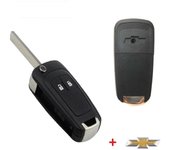 BARAC Llave Mando Carcasa de 2 Botones key shell para CHEVROLET CAMARO CRUZE EPICA LOVA HU100 para llavero con insignia