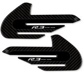 2 Protecciones Laterales Depósito 3D Pegatina para Motocicletas Compatible with Yamaha YZF R3 2015-2018