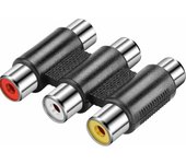 TECHZOCO Adaptador Triple RCA Hembra, Conector Hembra RCA de 3 vías, Empalme Triple RCA Audio y Video, Adaptador 3X RCA, Empalme RCA Triple, Adaptador acoplador RCA, Apto para Audio y Video