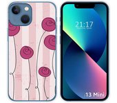 Funda Silicona compatible con iPhone 13 Mini (5.4) diseño Flores Vintage Dibujos
