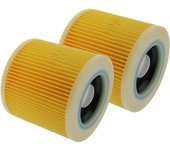 SING F LTD - 2 filtros de cartucho compatibles con aspiradoras en seco y húmedo Karcher WD2.200 y WD3.500