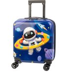 Maleta trolley infantil en material ligero de ABS de alta resistencia. Cerradura numérica4 ruedas dobles giratorias 360°. 35x23x45 Cm.