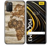 Tumundosmartphone Funda Gel Tpu para Xiaomi POCO M3 / Redmi 9T diseño Madera 07 Dibujos