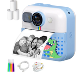 Kids Mini Instant Print Camera 2.4 Inch Screen Child Digital Camera 48MP 1080P Video Thermal Printer Gift for Christmas/Birthday