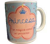 Solo Recuerdos SL Taza Mug con nombre personalizado Hecho en España diseño unicornio en caja cartón, apto para microondas y lavavajillas, personalizable en castellano, catalán-castellano, euskera-castellano y gallego-castellano.
