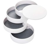 Organizador de joyas, caja de almacenamiento de joyas pequeña, soporte para pendientes, bandeja giratoria de viaje de 4 capas