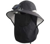 Sombrero de ala ancha con ventilador solar, ideal para pesca al aire libre y playa, ideal para sombra en verano.
