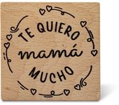 Colop Sello de Madera Frases 55x55 mm - "Te Quiero Mucho Mamá"