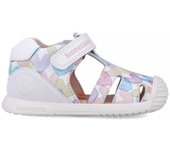 Zapatos primeros pasos bebé niña BIOMECANICS 252110-B050 SANDALIA ESTAMPADA NAPA BLANCO 34511 25V