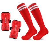 Loogdeel 1Pair Soccer Shin Guards Socks Set Football Over Knee Length Socks Shin Straps Adult Sports Leg Support Board Equipment