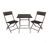 Conjunto de mesa cuadrada plegable (60x72 cm) + 2 sillas de ratán (44x83,5 cm) Aktive  (Color Baby 61121)