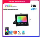 Outdoor RGBCW Smart Floodlight has 16 million colors Adjustable color temperature WIFI and wireless connectivity for patio